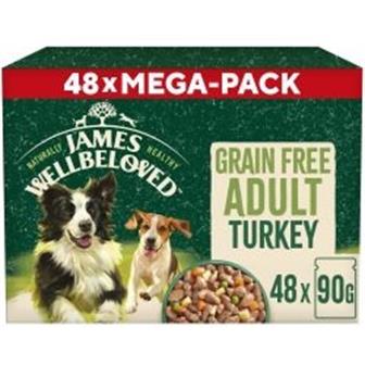 James Wellbeloved Adult Dog Grain Free Turkey 48 x 90g thumbnail