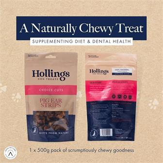 Hollings Pig Ear Strips 500g thumbnail