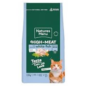 Natures Menu High in Meat Dry Cat Food with White Fish 1.25kg thumbnail 