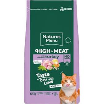 Natures Menu High in Meat Dry Cat Food with Turkey 1.25kg thumbnail 