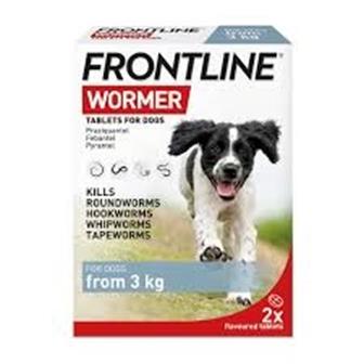 Frontline Wormer for Dogs from 3kg 2 Tablets thumbnail 