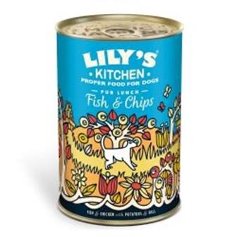 Lily's Kitchen Tinned Dog Food Fish & Chips 400g thumbnail