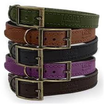 HugglePets Legacy Leather Collar Merlot Large thumbnail