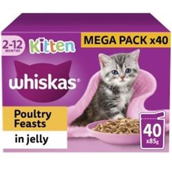 Whiskas Kitten Poultry Feasts in Jelly 40 Pouches x 85g thumbnail