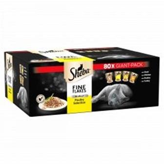 Sheba Fine Flakes Poultry Selection in Jelly 80 Pouches x 85g thumbnail
