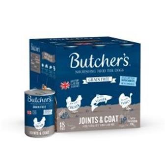 Butchers Joints & Coats Grain Free Chicken, Salmon & Turkey 18 Tins  x 390g thumbnail 