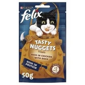 Felix Tasty Chicken & Duck Nuggets Treats 50g thumbnail