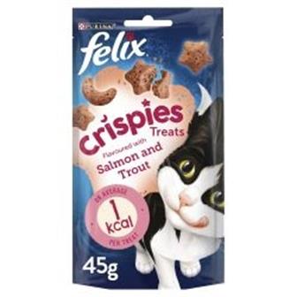 Felix Crispies Salmon & Trout Cat Treats 45g thumbnail
