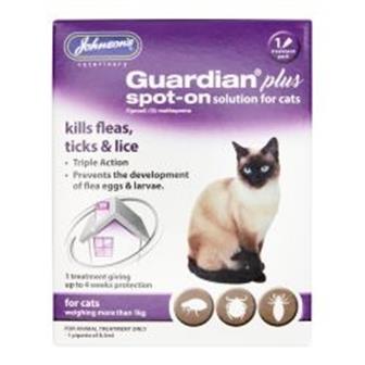 Johnsons Guardian Plus Spot On Solution for Cats 1 Treatment thumbnail