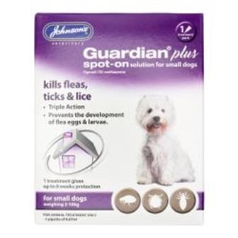 Johnsons Guardian Plus Spot On Solution for Small Dogs 1 Treatment thumbnail