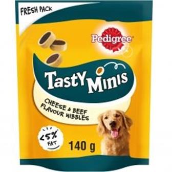Pedigree Tasty Mini's Beef & Cheese Nibbles 140g thumbnail