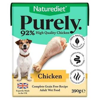 Naturediet Adult Dog Purely Chicken 390g thumbnail