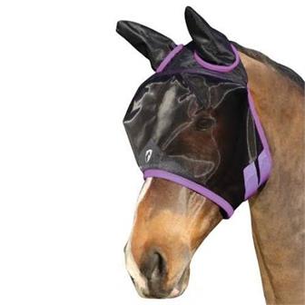Hy Mesh Half Fly Mask with Ears Black/Lilac Cob thumbnail
