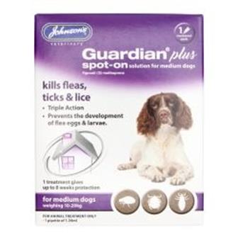 Johnsons Gaurdian Plus Spot on Solution for Medium Dogs thumbnail
