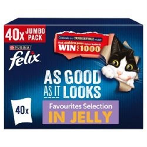 Felix AGAIL Favourites Selection in Jelly 40 Pouches x 85g Image 1