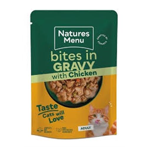 Natures Menu Adult Cat Bites in Gravy with Chicken 85g Image 1
