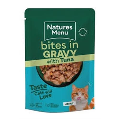 Natures Menu Adult Cat Bites in Gravy with Tuna 85g Image 1