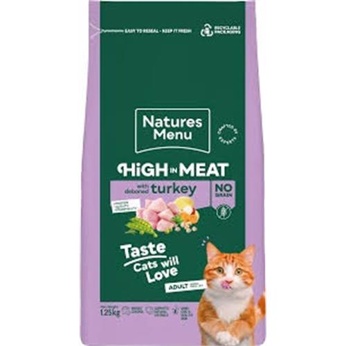 Natures Menu High in Meat Dry Cat Food with Turkey 1.25kg Image 1