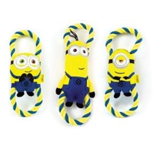 Happy Pet Minion Double Tug Assorted Bob, Stuart & Kevin Dog Toy Image 1