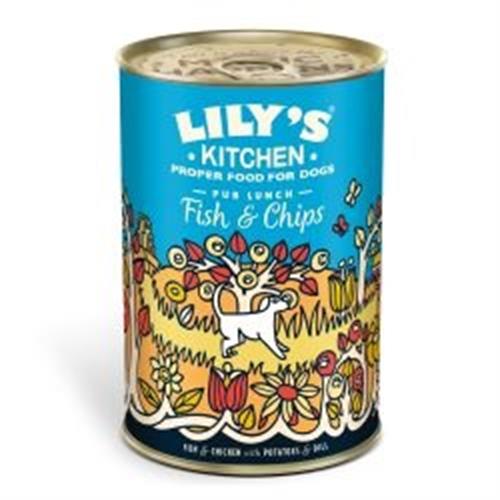Lily's Kitchen Tinned Dog Food Fish & Chips 400g Image 1