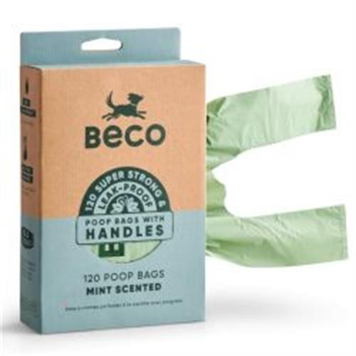 Beco Eco Super Strong Mint Scented Poo Bags with Tie Handles 120's Image 1