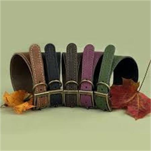 HugglePets Legacy Leather Hound Collar Khaki Small Image 1