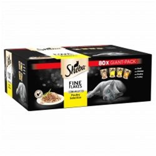 Sheba Fine Flakes Poultry Selection in Jelly 80 Pouches x 85g Image 1