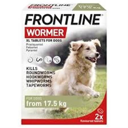 Frontline Wormer XL for Dogs from 17.5kg 2 Tablets Image 1