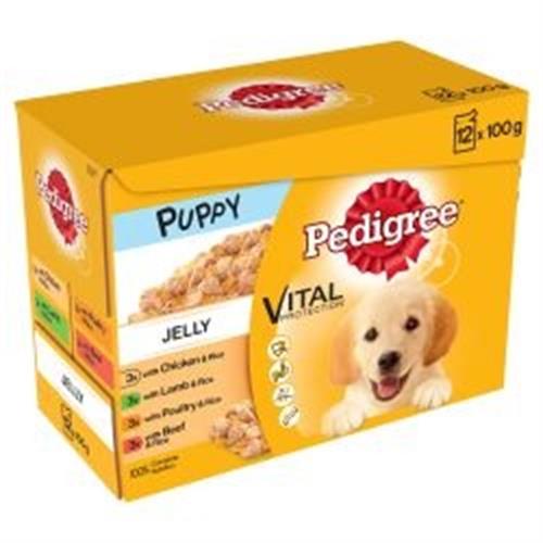 Pedigree Pouches Puppy Mixed Selection in Jelly12 Pouches Image 1