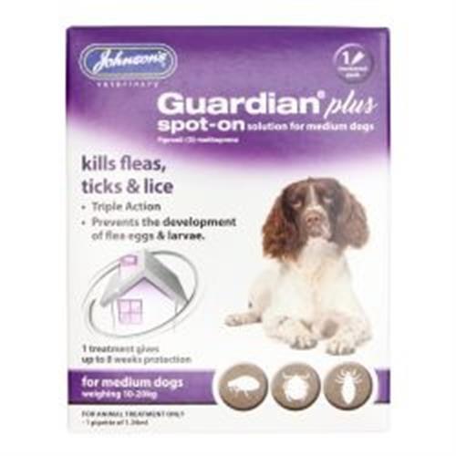 Johnsons Gaurdian Plus Spot on Solution for Medium Dogs Image 1