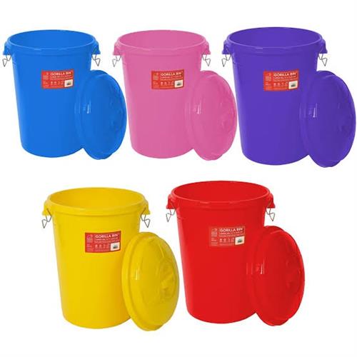 Red Gorilla Bin with Clip Lid Various Colours 30ltr Image 1
